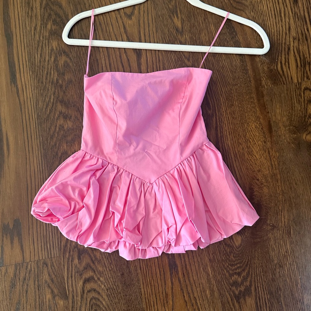Stradivarius Pink Ruffle Top